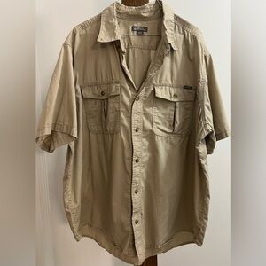 Eddie Bauer Tan Short Sleeve‎ Button-Up Shirt